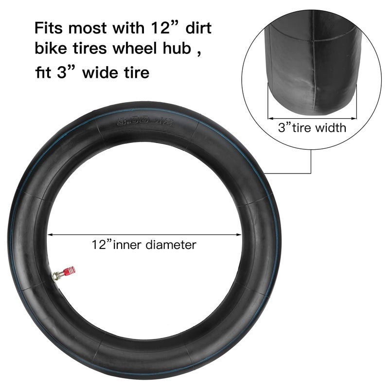 GREHUA 2.75 3.00-12 80/100-12 inch Rear Inner Tube for SSR 110cc 125cc 90cc KLX110 PW80 TTR90 TTR110 XR50 XR70 CRF50 CRF70 CRF110 Suzuki DRZ110 Coolster QG-214 Apollo RFZ Pit Dirt Off Road Bike Parts - Image 5